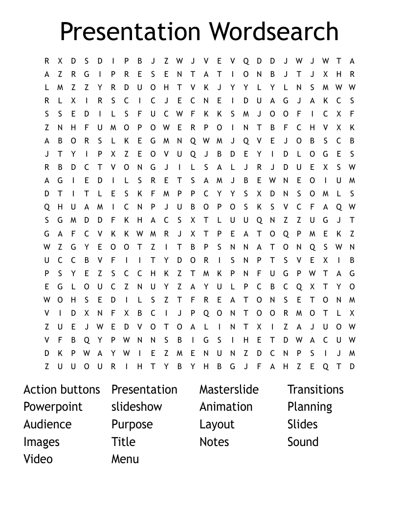Presentation Wordsearch