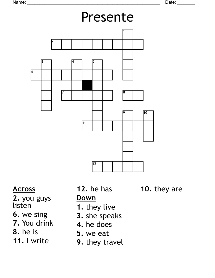 Presente Crossword