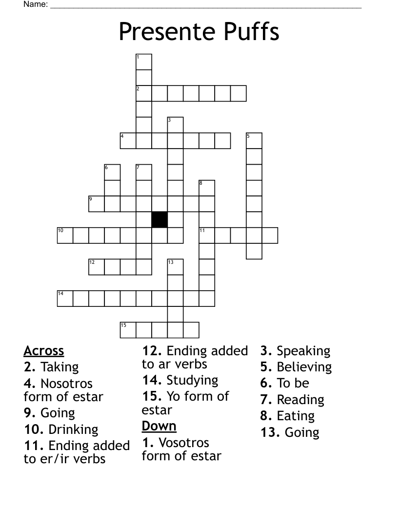 Presente Puffs Crossword