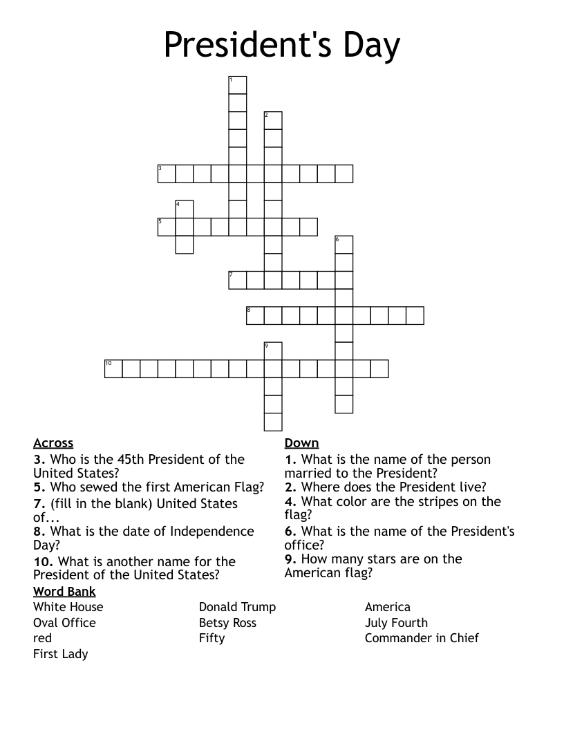 President's Day Crossword