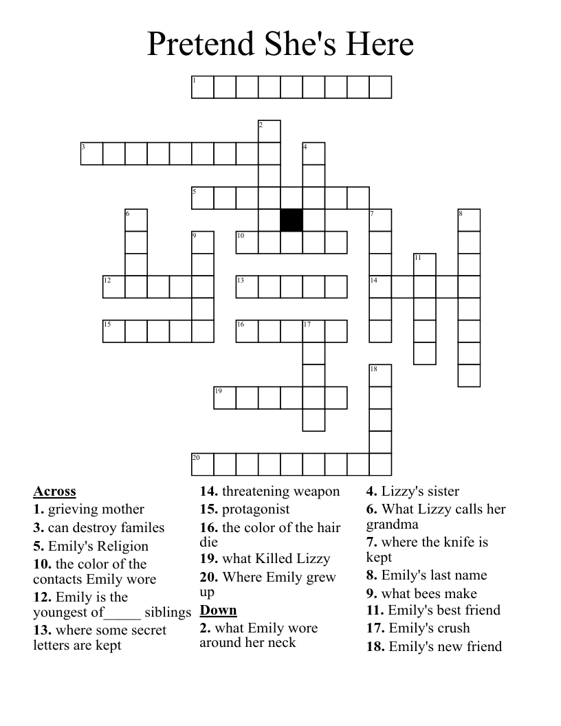 Pretend She's  Here Crossword