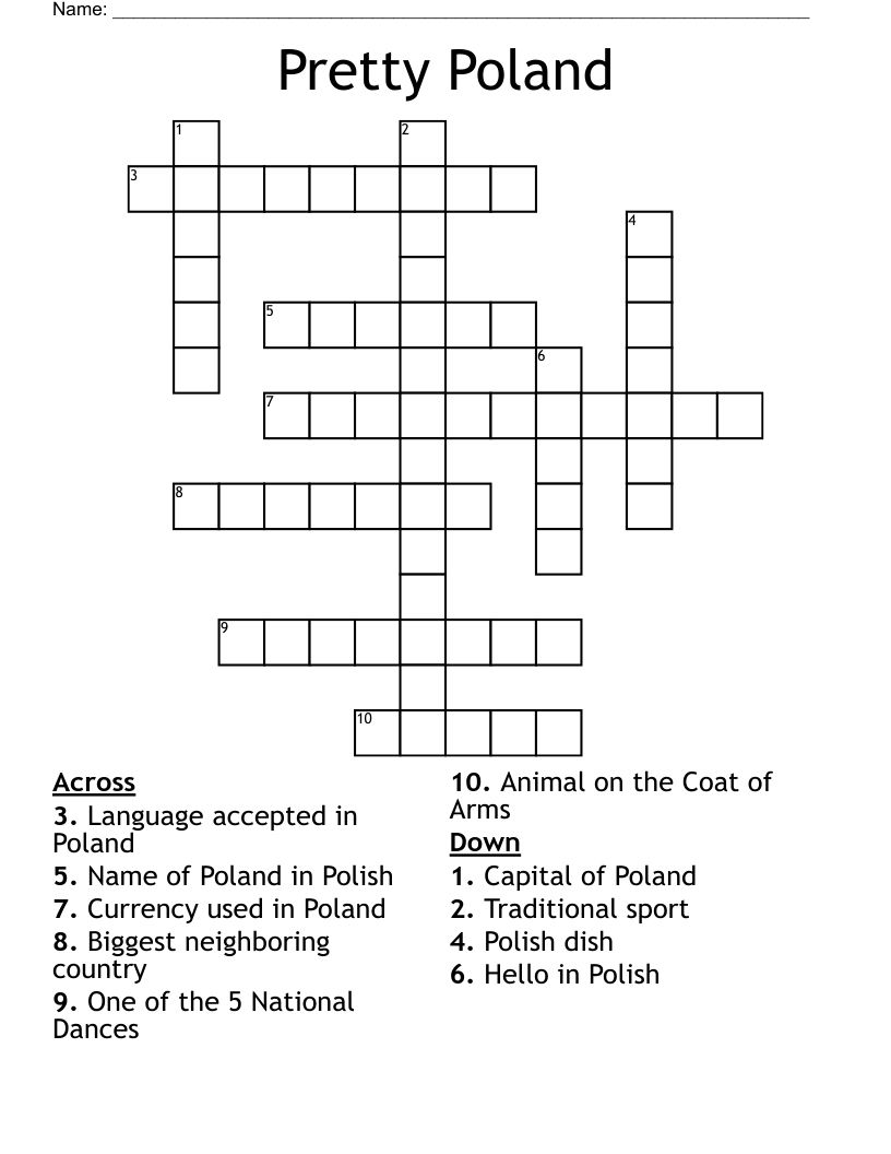 Pretty Poland Crossword