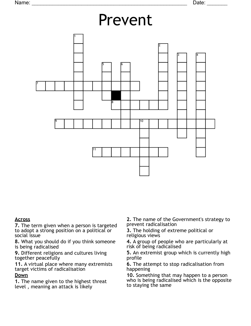 Prevent  Crossword