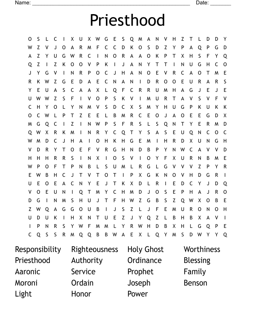 Priesthood Word Search
