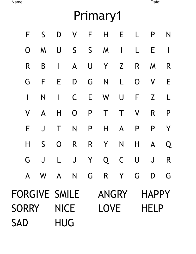 Primary1 Word Search