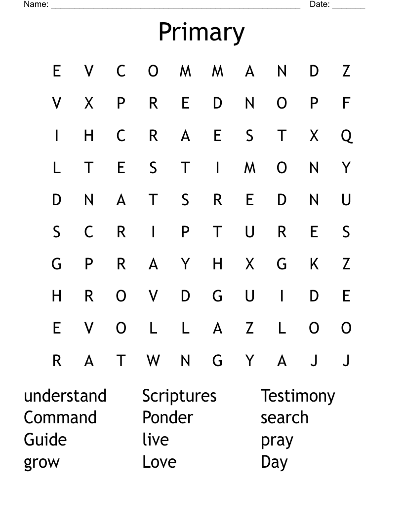 Primary  Word Search
