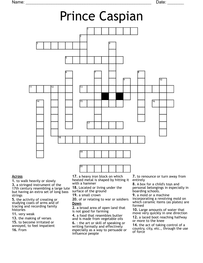 Prince Caspian Crossword