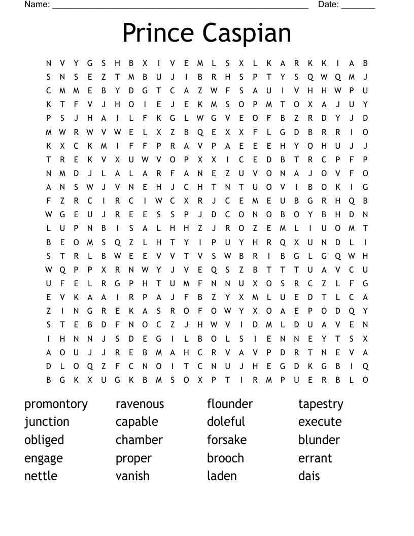 Prince Caspian Word Search