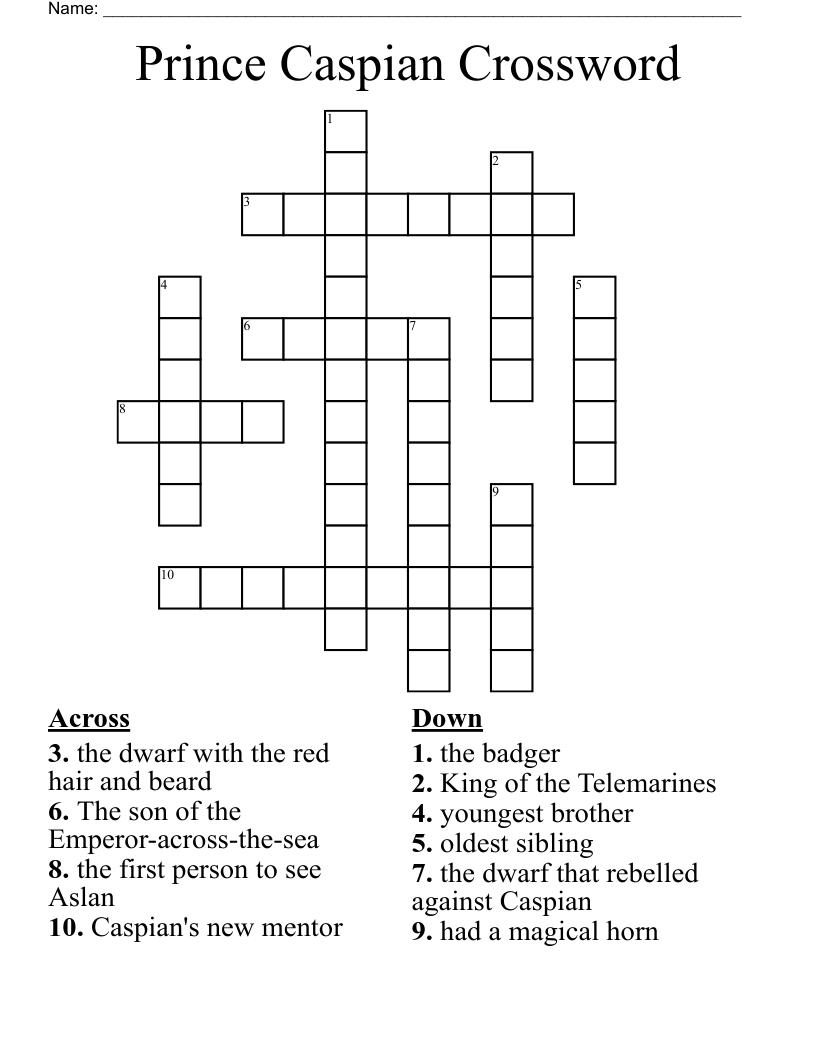 Prince Caspian Crossword