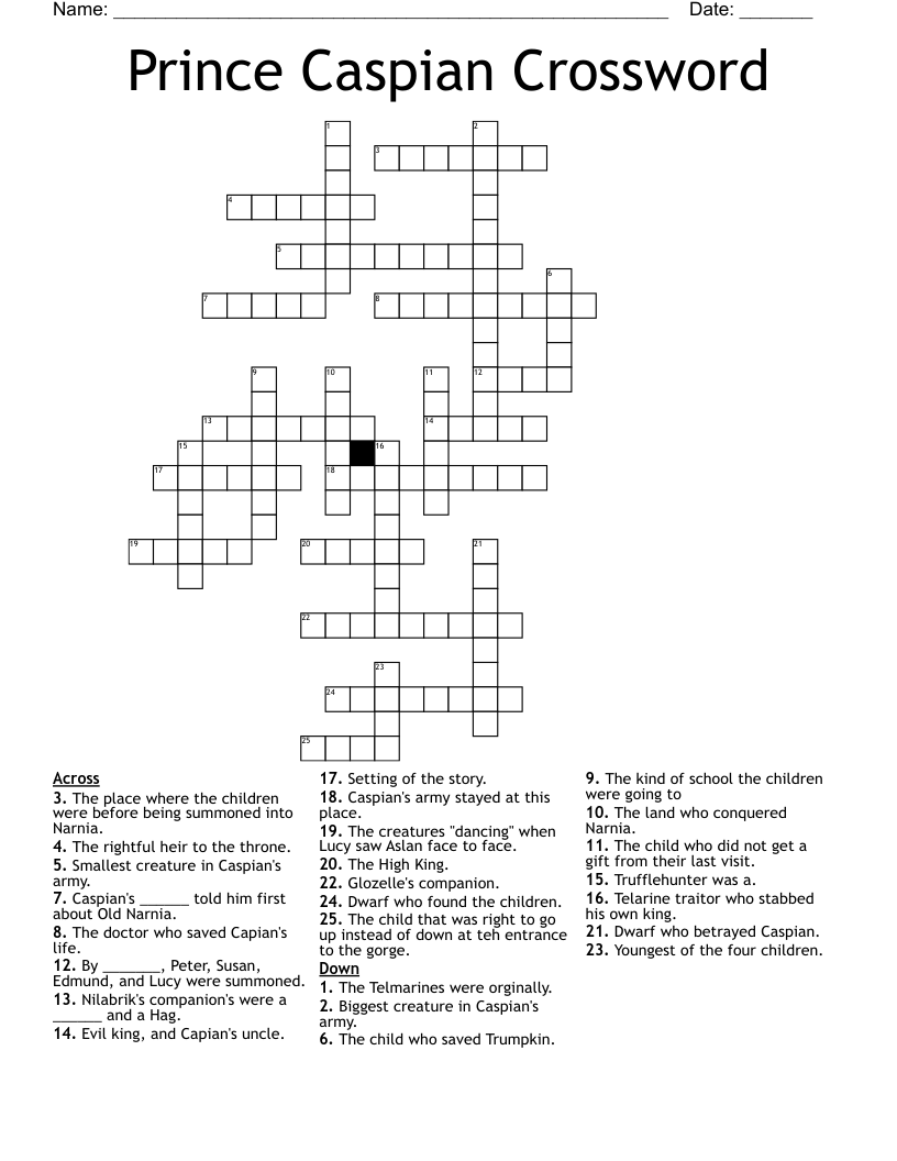 Prince Caspian Crossword