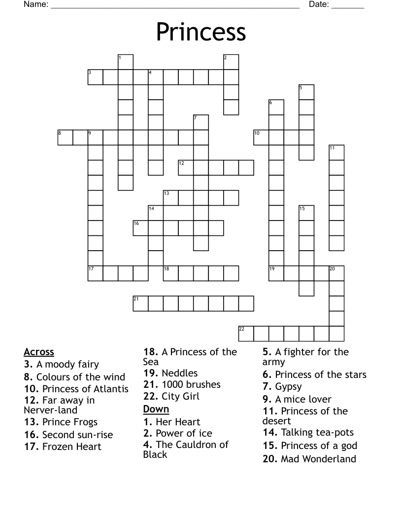 Princess Crossword
