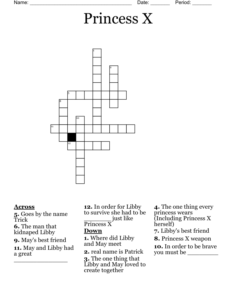 Princess X Crossword