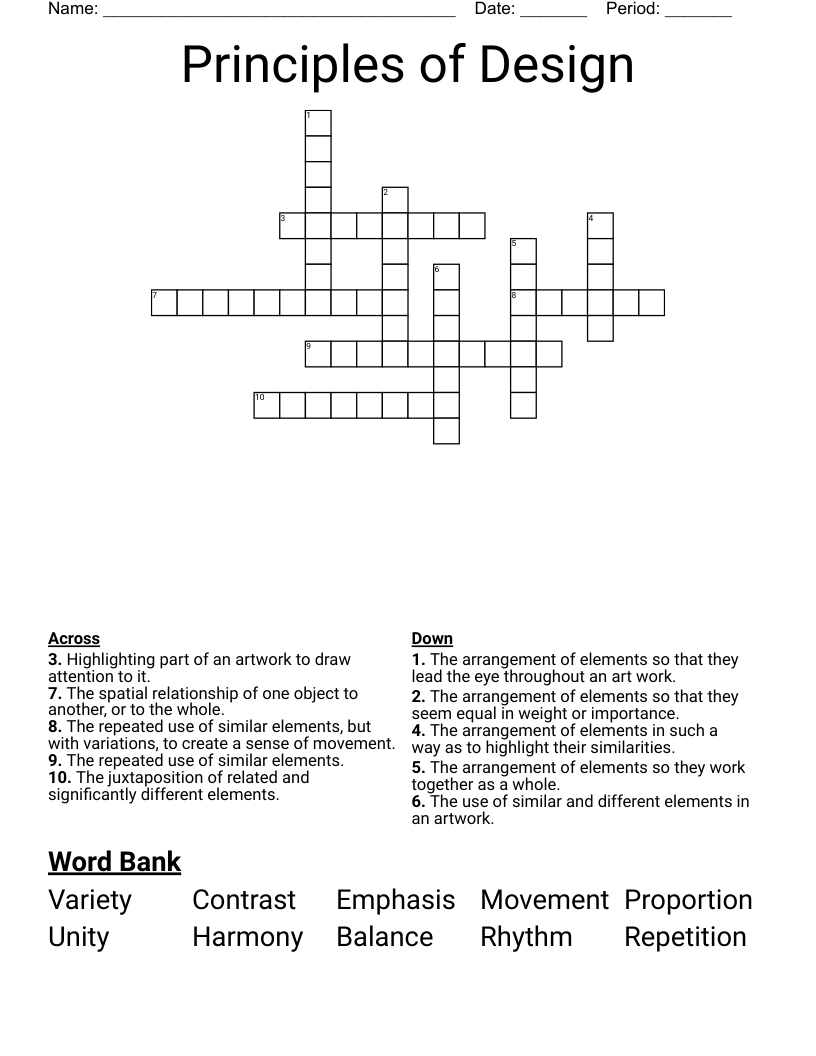 Principles of Design Crossword
