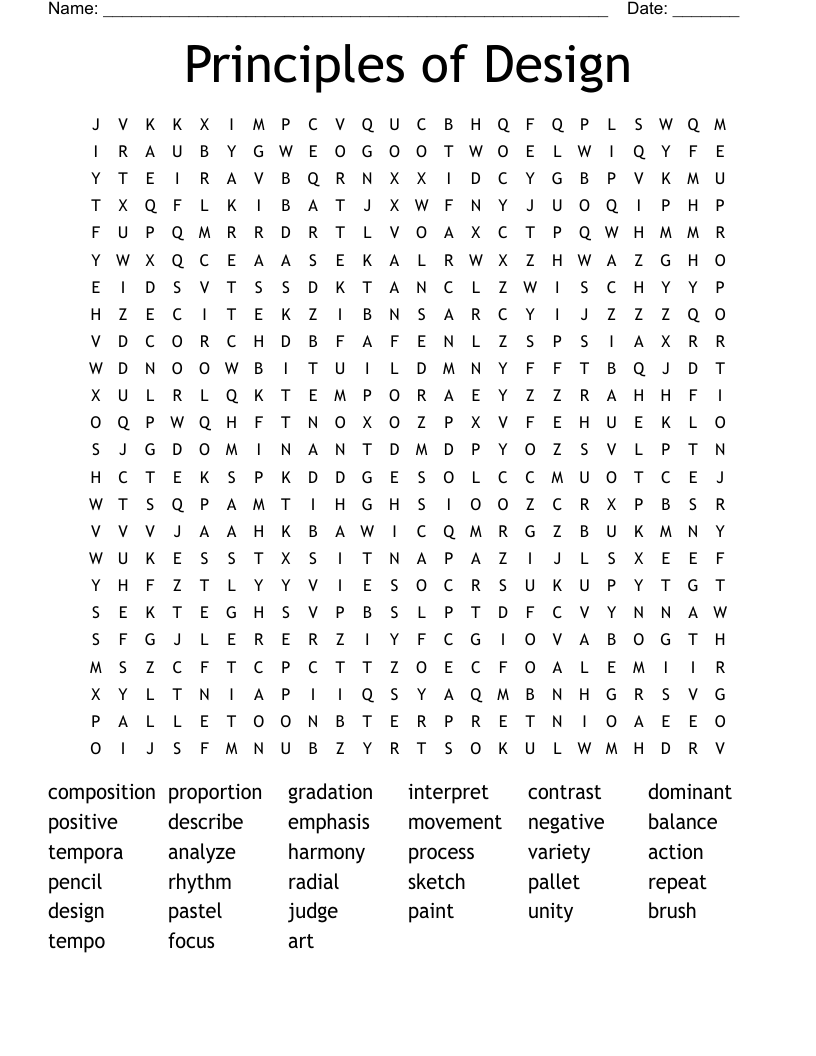 Principles of Design  Word Search