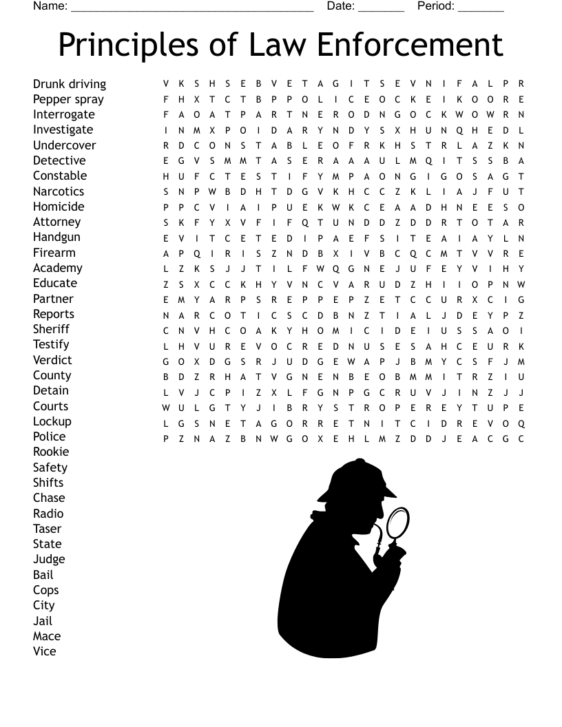 Principles of Law Enforcement Word Search