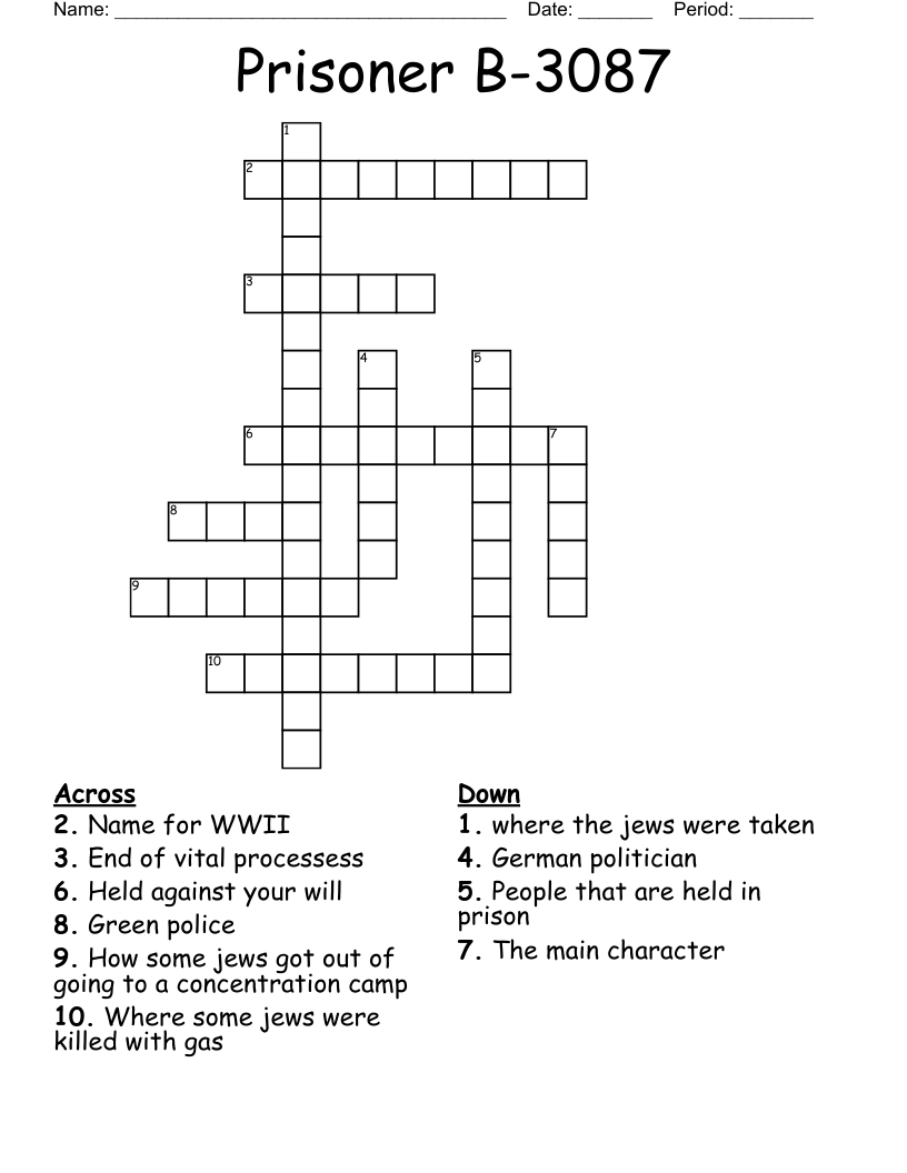 Prisoner B-3087 Crossword