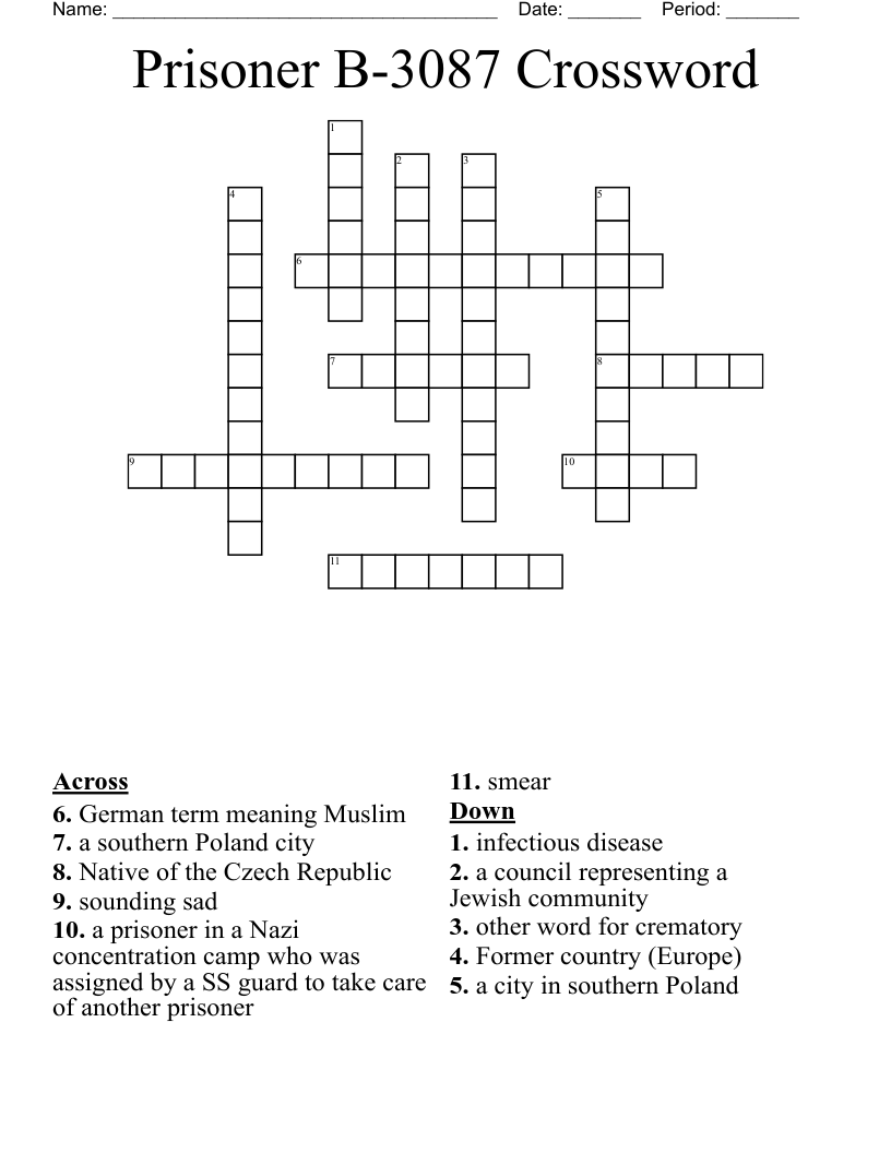 Prisoner B-3087 Crossword