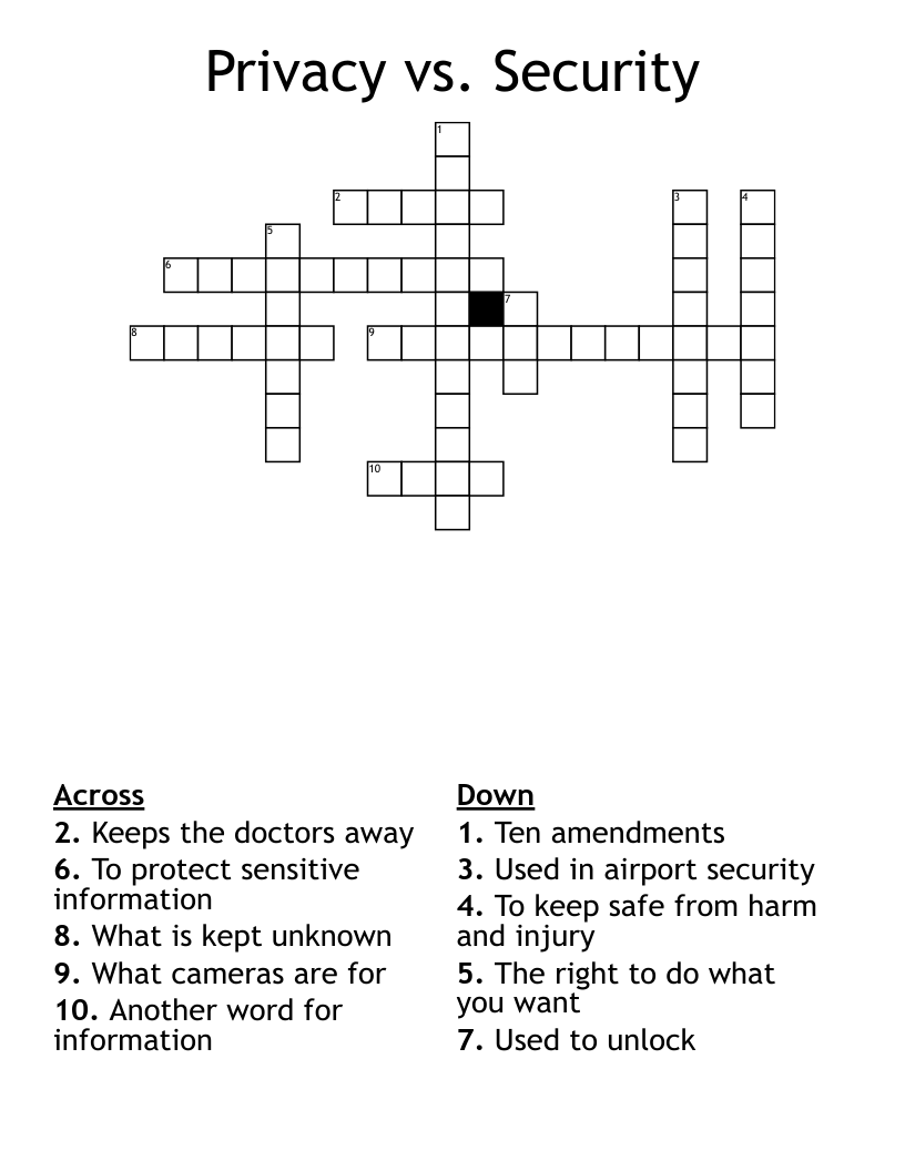 Privacy vs. Security Crossword