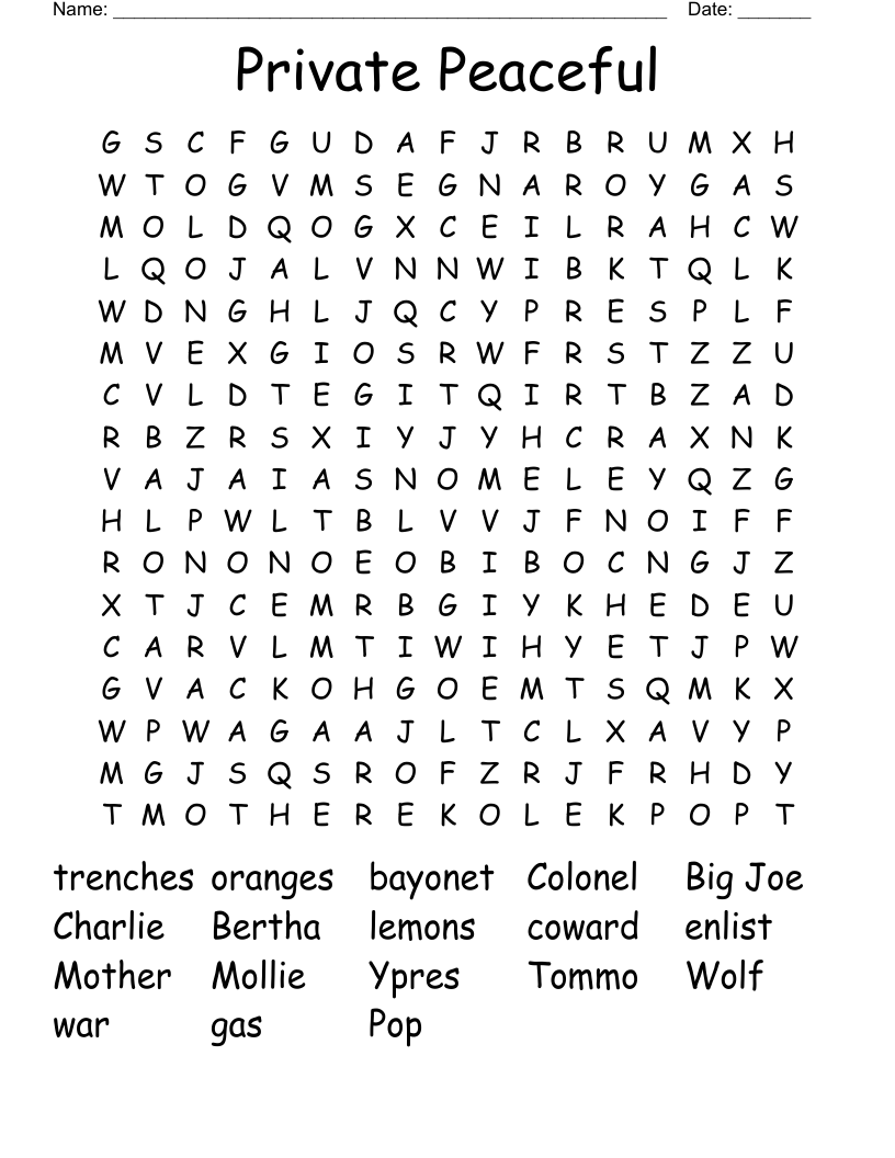 Private Peaceful Word Search