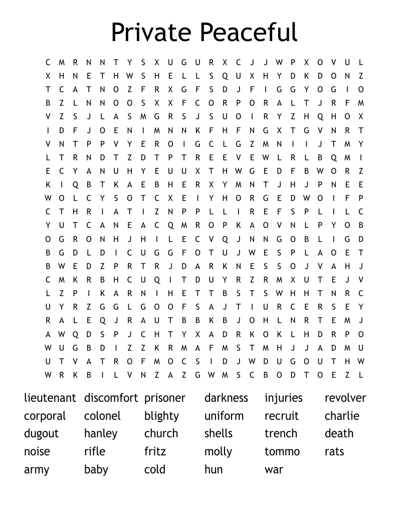 Private Peaceful Word Search