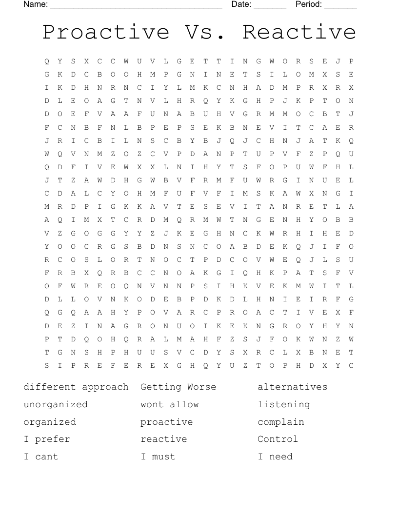 Proactive Vs. Reactive Word Search