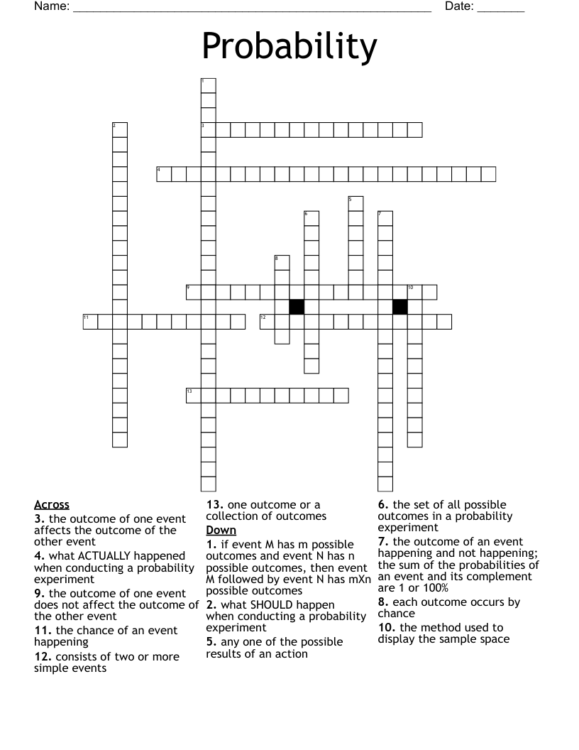 Probability Crossword