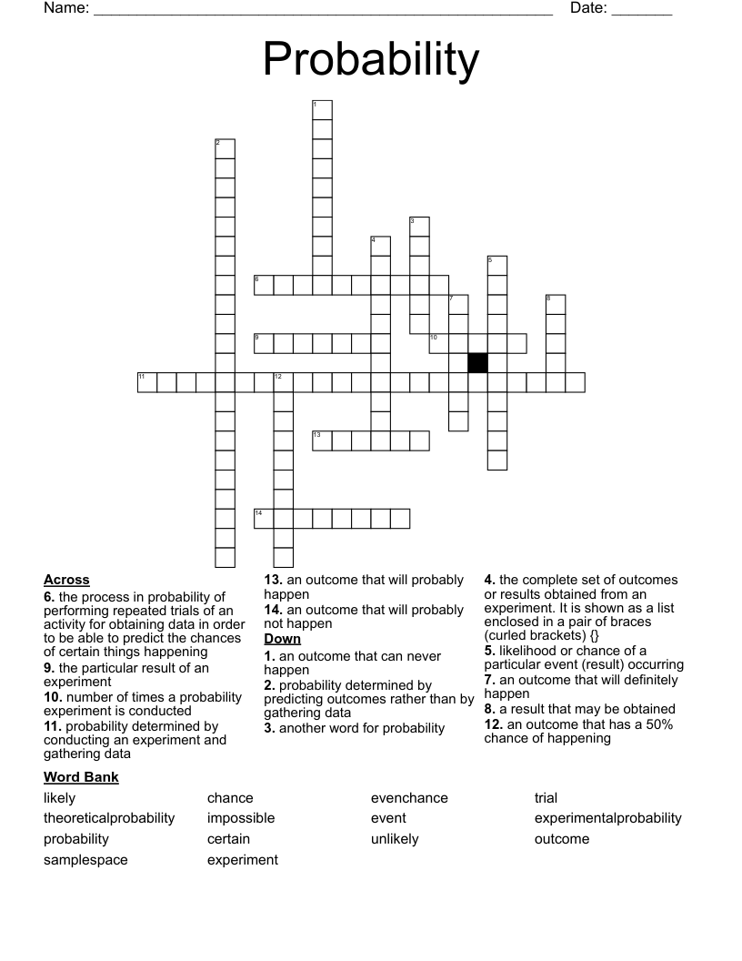 Probability Crossword