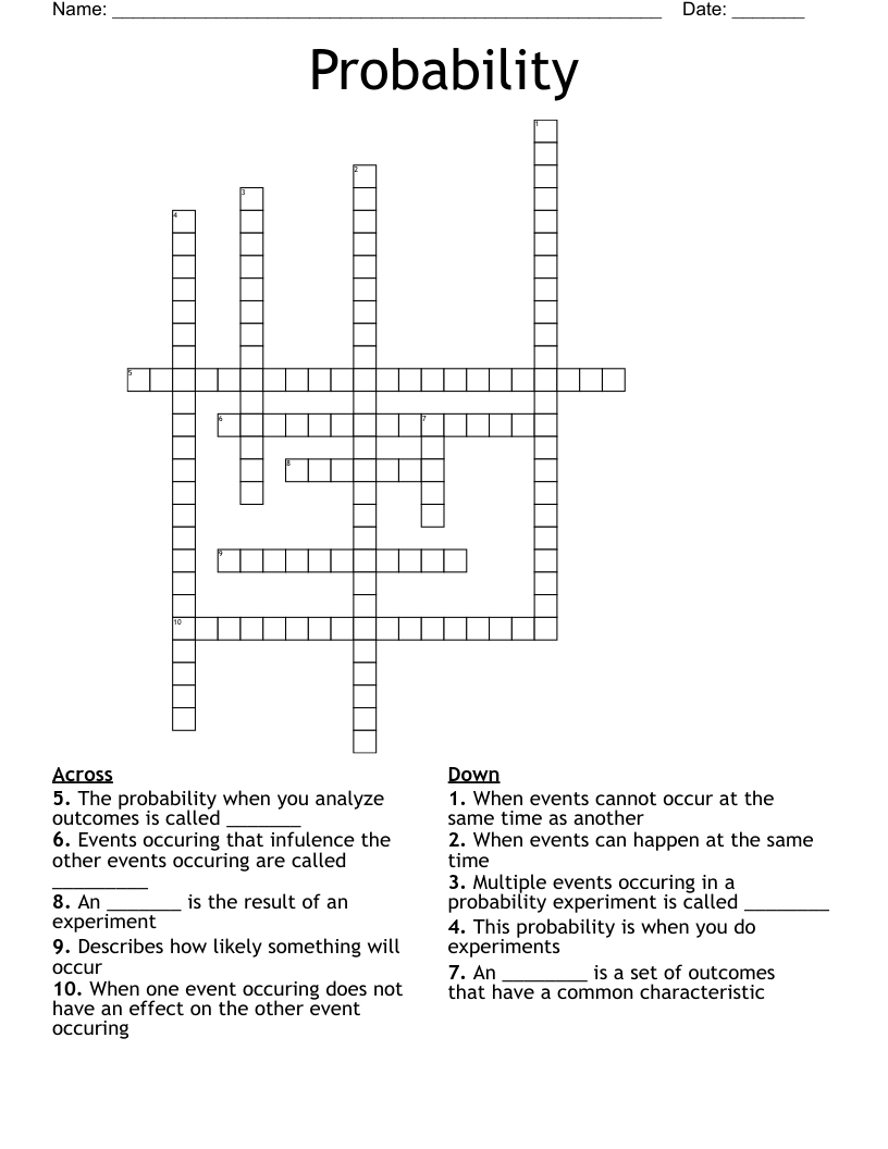 Probability Crossword