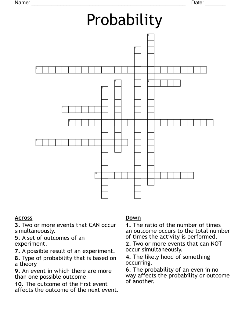 Probability Crossword