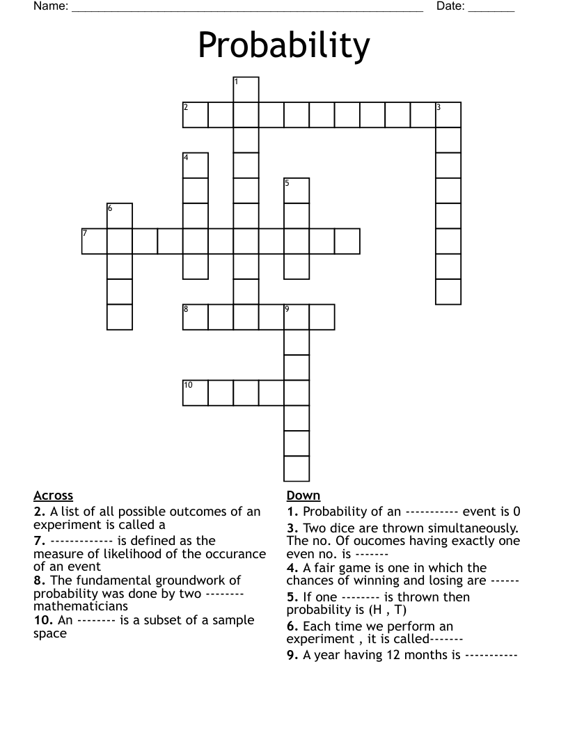 Probability Crossword