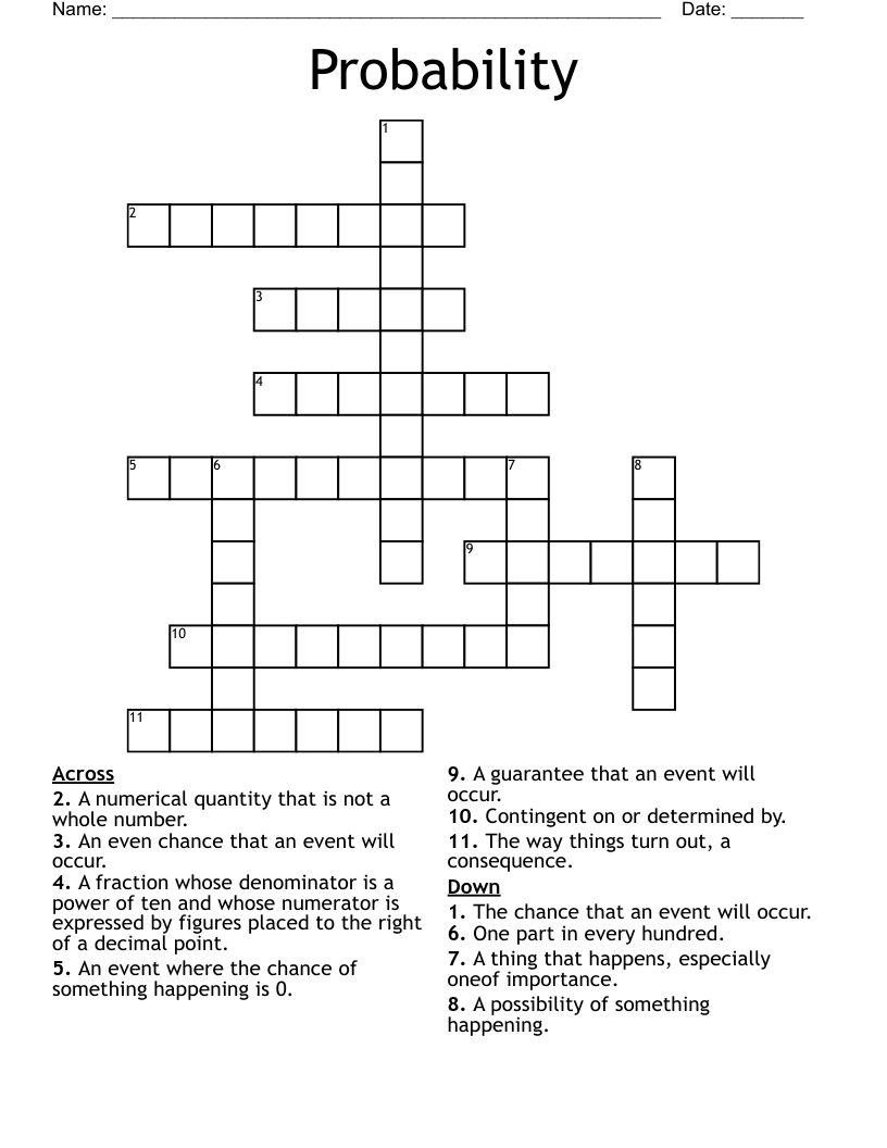 Probability Crossword