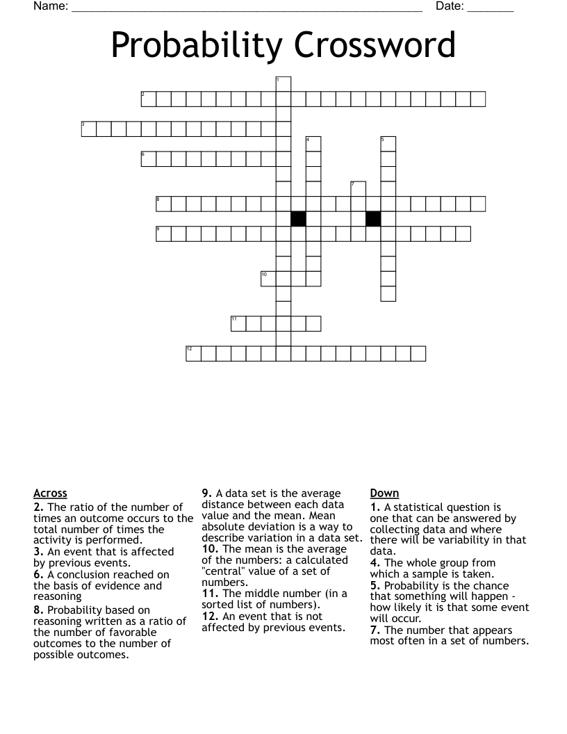Probability Crossword