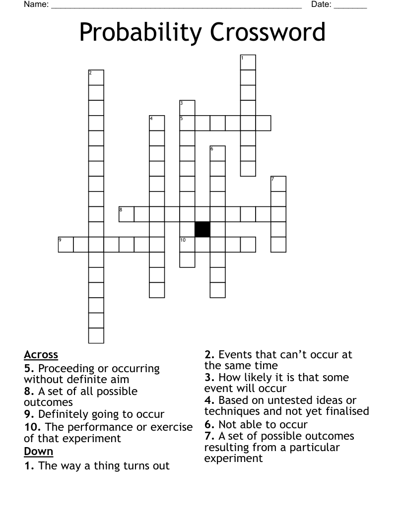 Probability Crossword