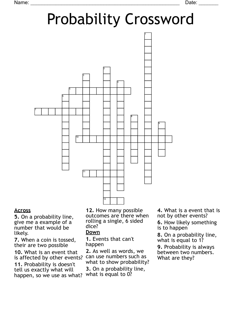 Probability Crossword 