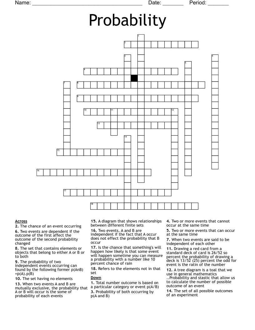 Probability  Crossword