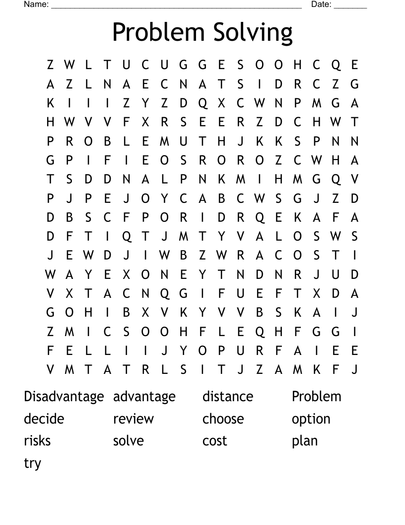 Problem Solving Word Search