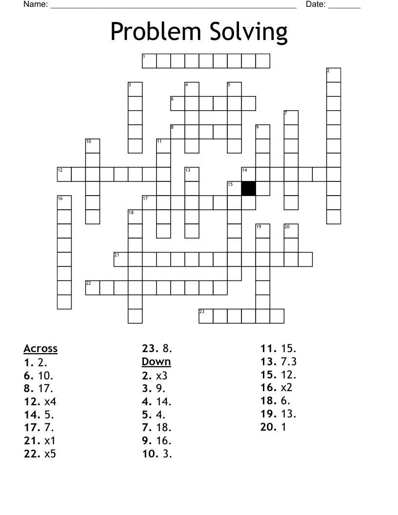 Problem Solving Crossword