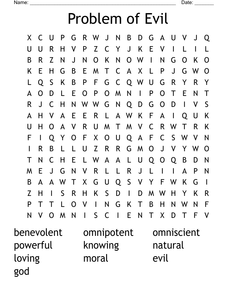 Problem of Evil Word Search