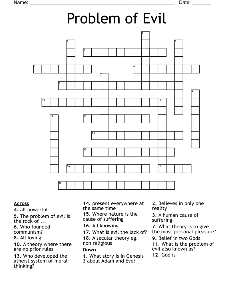 Problem of Evil Crossword