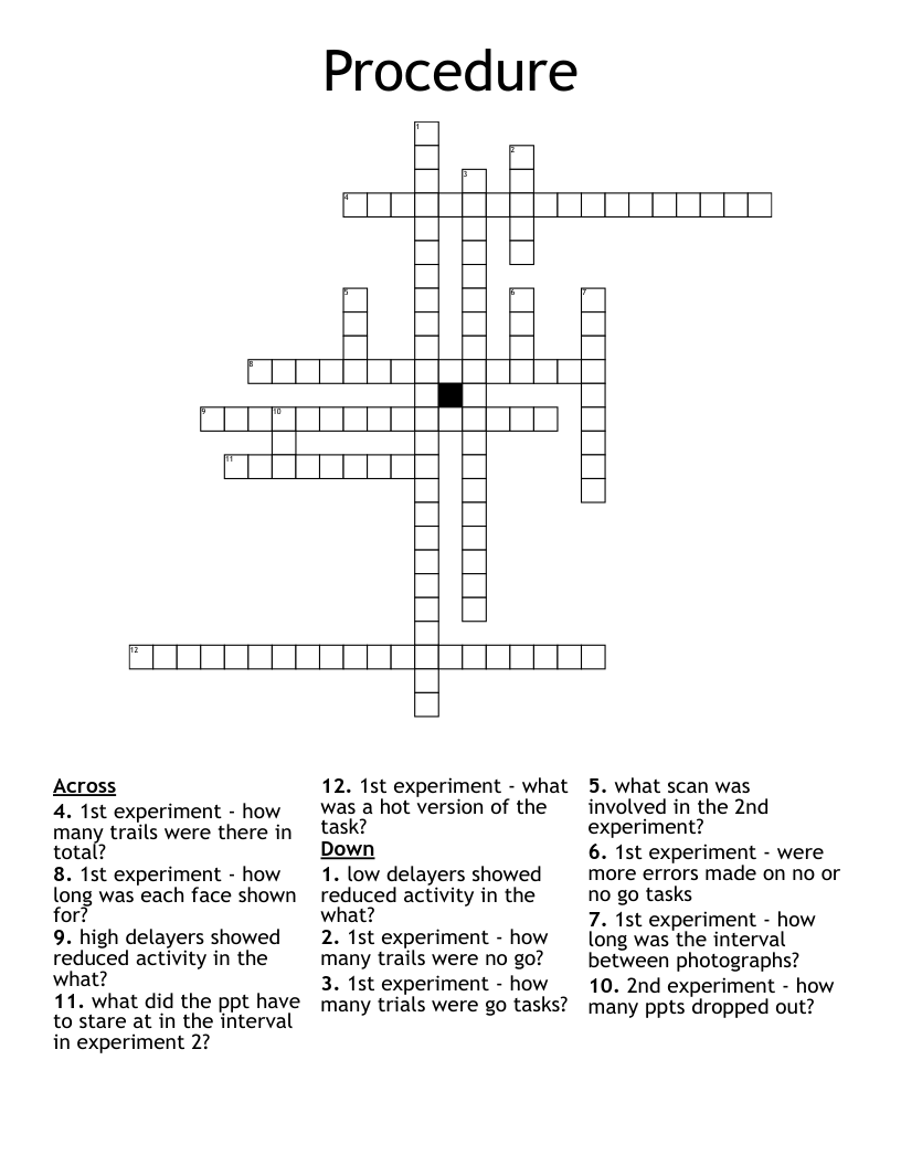 Procedure  Crossword