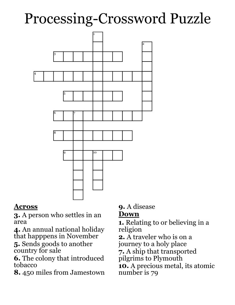 Processing-Crossword Puzzle