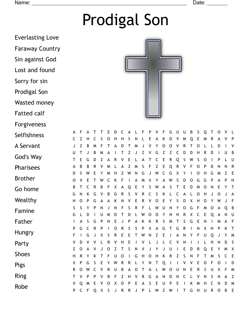 Prodigal Son Word Search
