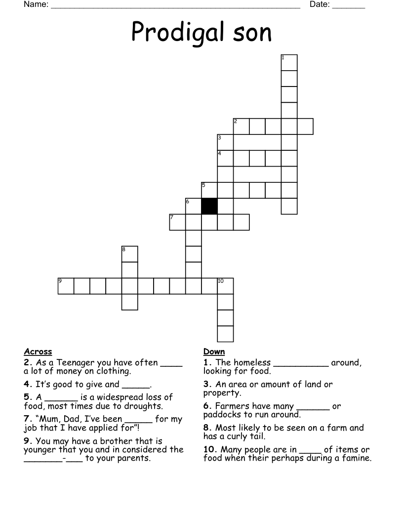 Prodigal son Crossword