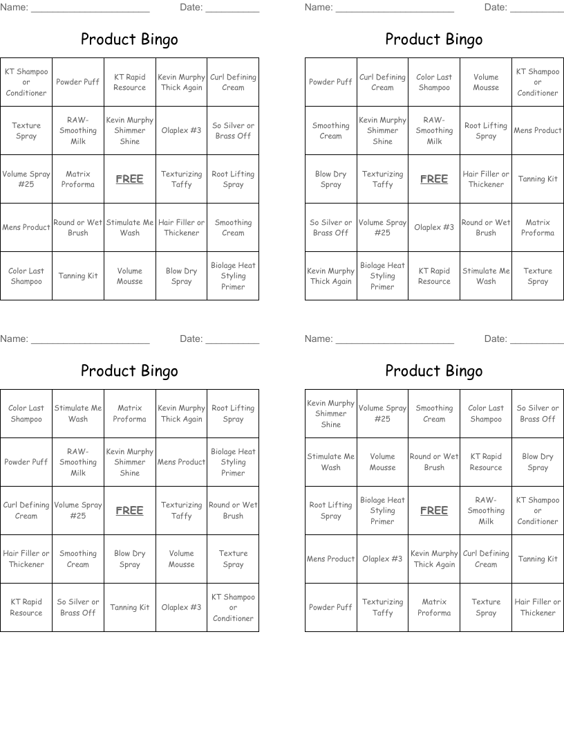Product Bingo