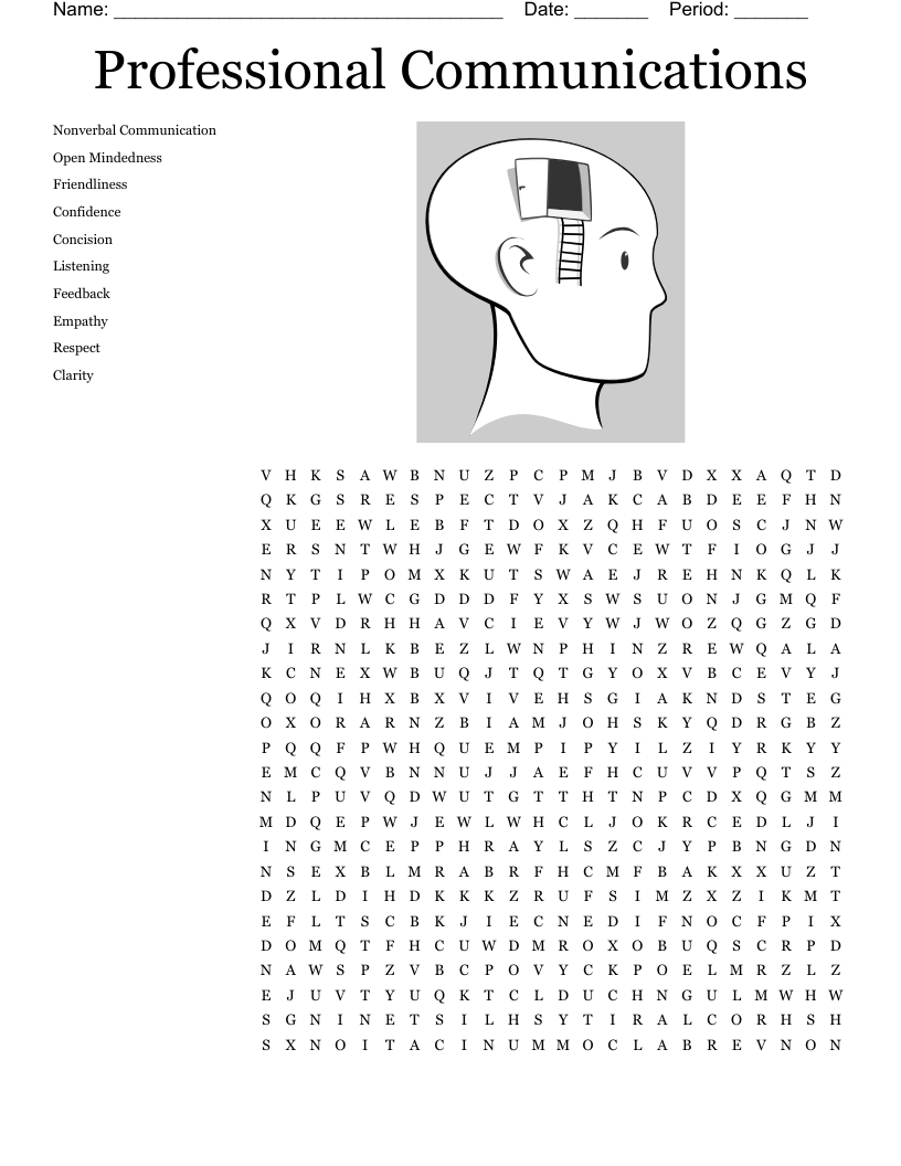 Professional Communications Word Search