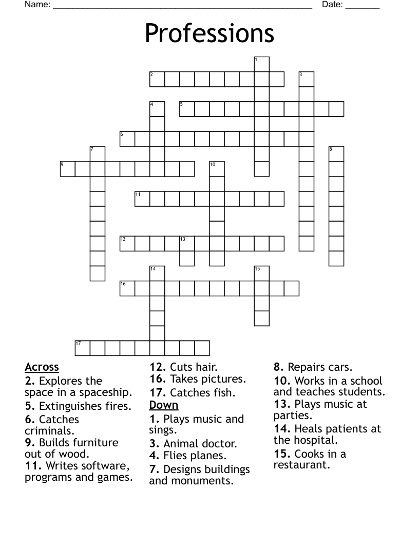 Professions Crossword
