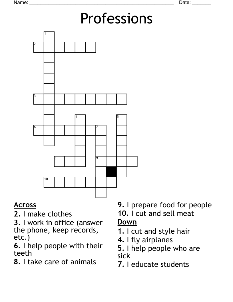 Professions Crossword