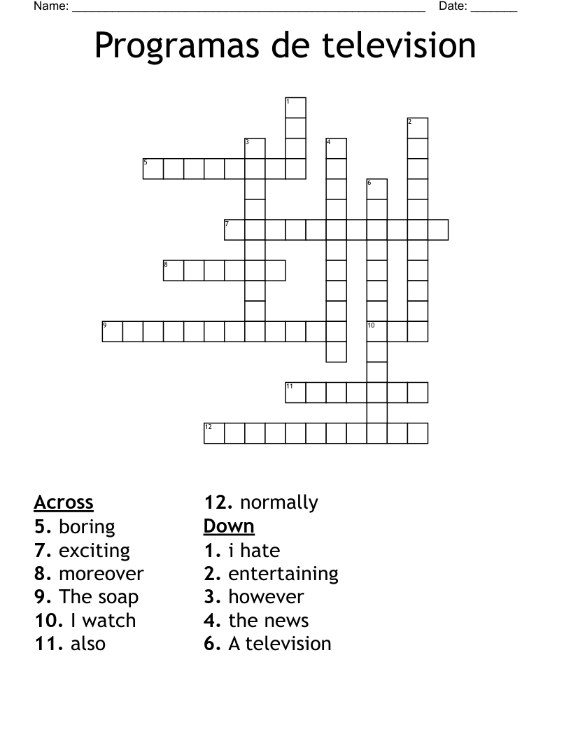 Programas de television Crossword