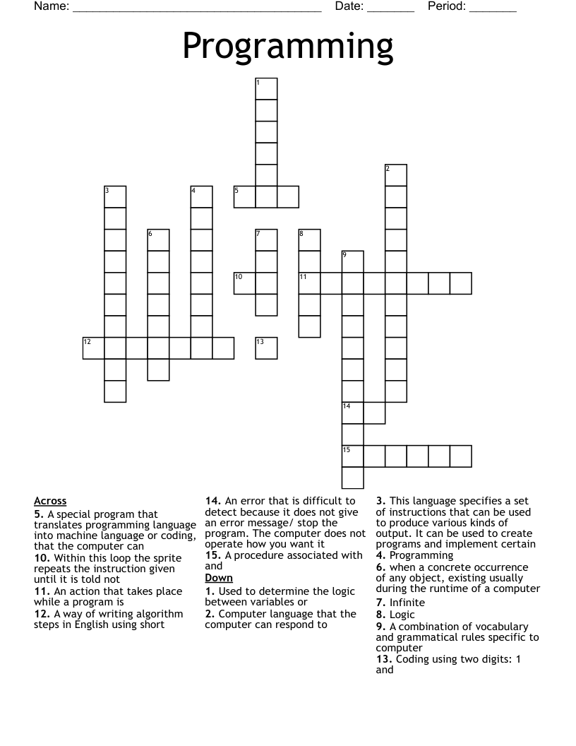 Programming Crossword