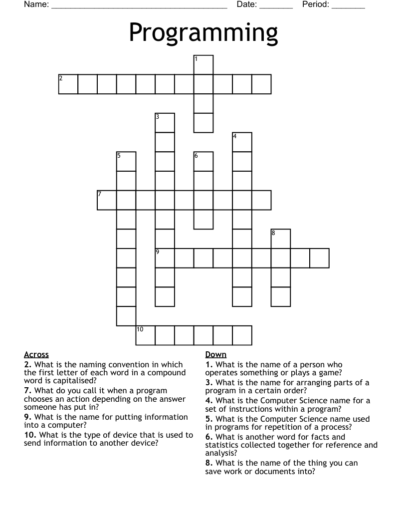 Programming Crossword